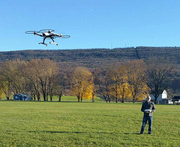 student flies drone