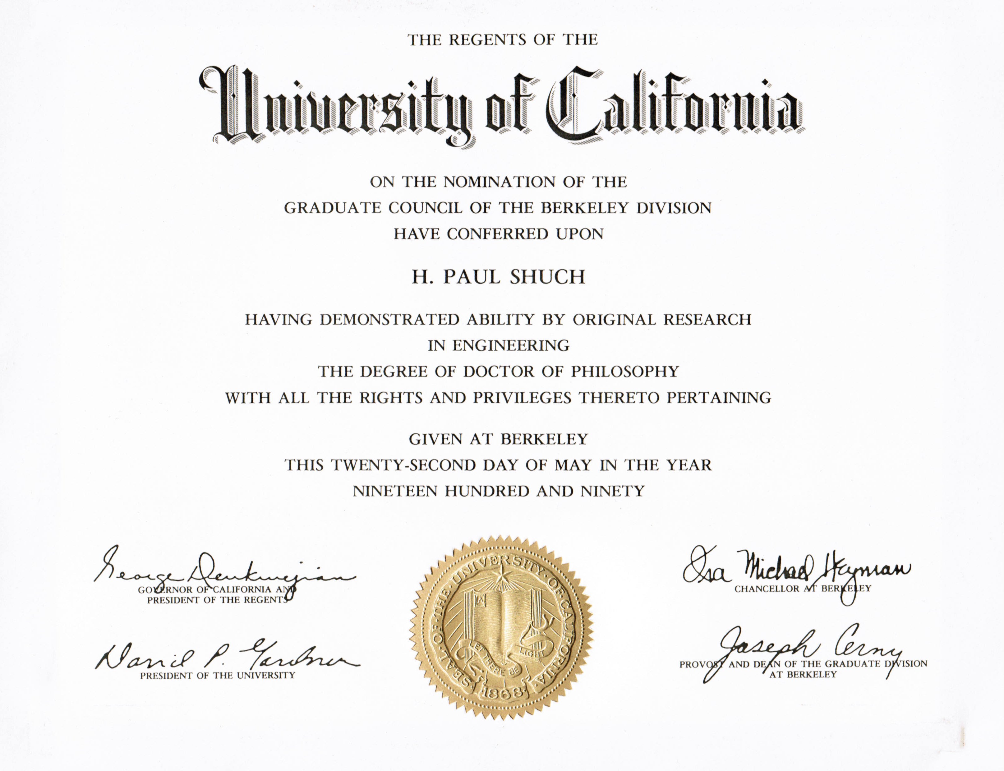 Doctorate Certificate Template