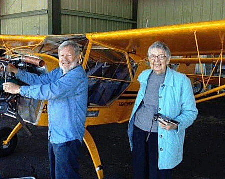 Leah Jones and JH. Paul Shuch at Sentimental Journey fly-in